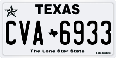 TX license plate CVA6933