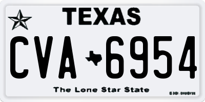 TX license plate CVA6954