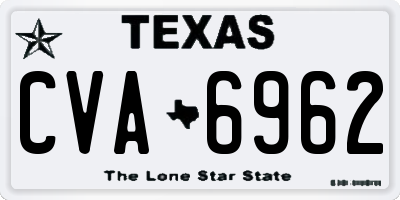 TX license plate CVA6962