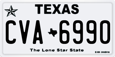 TX license plate CVA6990