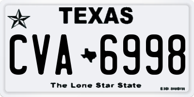 TX license plate CVA6998