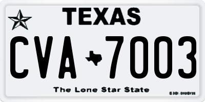 TX license plate CVA7003