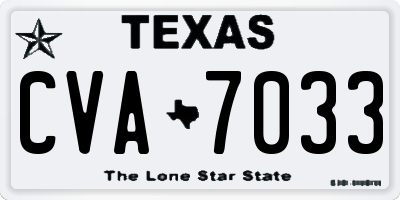TX license plate CVA7033