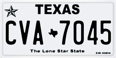 TX license plate CVA7045