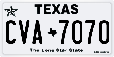 TX license plate CVA7070