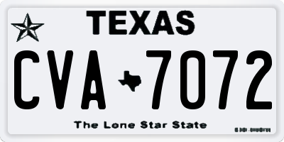 TX license plate CVA7072