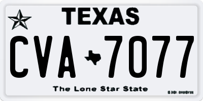 TX license plate CVA7077