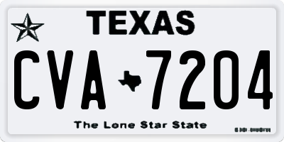 TX license plate CVA7204