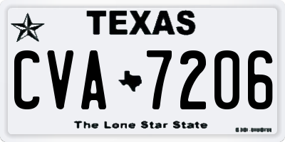 TX license plate CVA7206