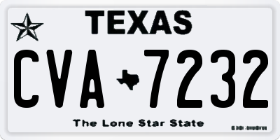 TX license plate CVA7232