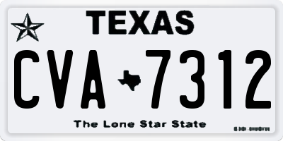 TX license plate CVA7312