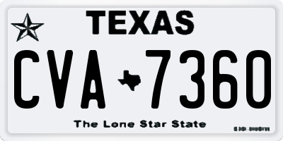 TX license plate CVA7360