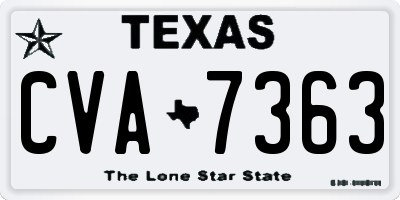 TX license plate CVA7363