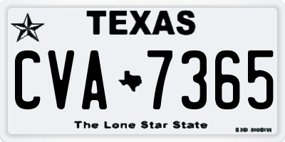 TX license plate CVA7365