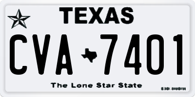 TX license plate CVA7401