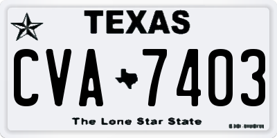 TX license plate CVA7403