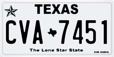 TX license plate CVA7451