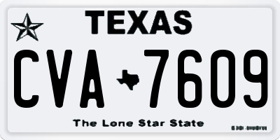 TX license plate CVA7609