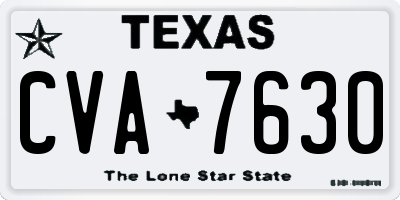 TX license plate CVA7630