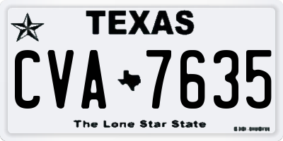 TX license plate CVA7635