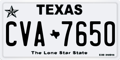 TX license plate CVA7650