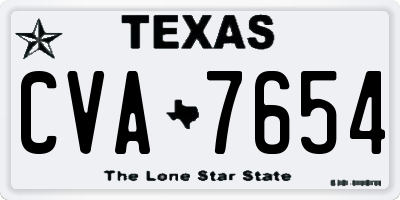 TX license plate CVA7654