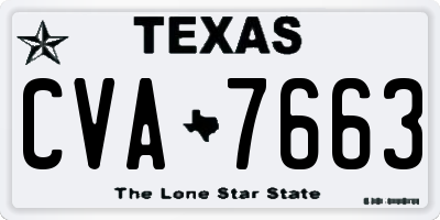 TX license plate CVA7663