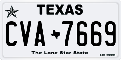 TX license plate CVA7669