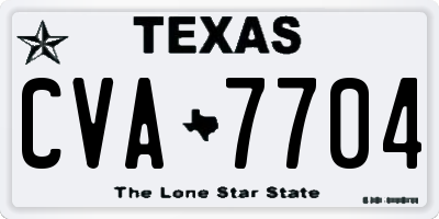 TX license plate CVA7704