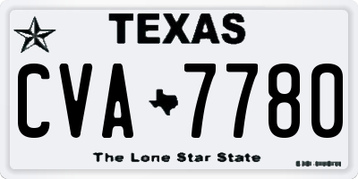 TX license plate CVA7780