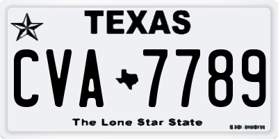 TX license plate CVA7789