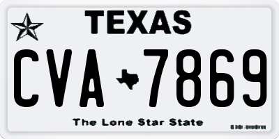 TX license plate CVA7869