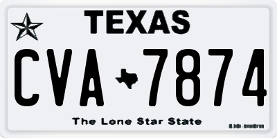 TX license plate CVA7874