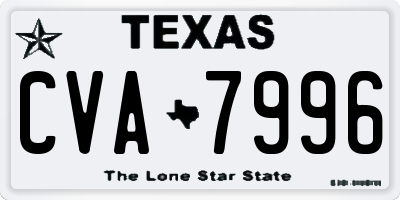TX license plate CVA7996