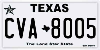TX license plate CVA8005