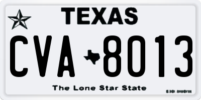 TX license plate CVA8013