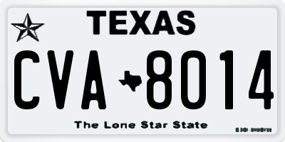 TX license plate CVA8014