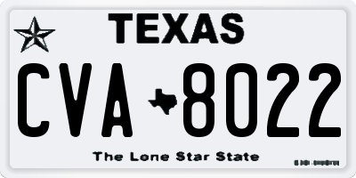 TX license plate CVA8022
