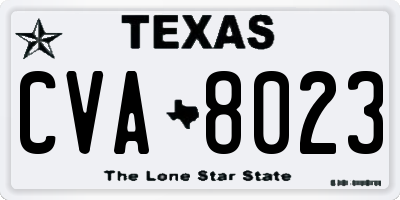 TX license plate CVA8023