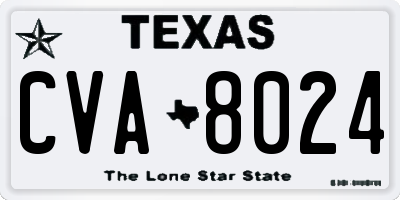 TX license plate CVA8024