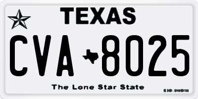 TX license plate CVA8025