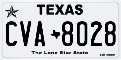 TX license plate CVA8028