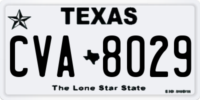 TX license plate CVA8029