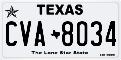 TX license plate CVA8034