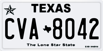 TX license plate CVA8042