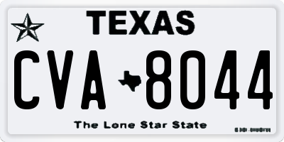 TX license plate CVA8044