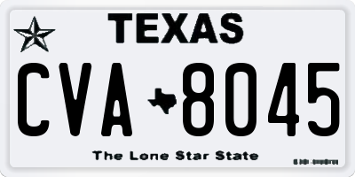 TX license plate CVA8045