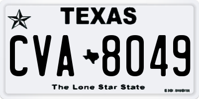 TX license plate CVA8049