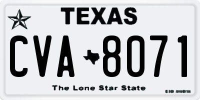 TX license plate CVA8071