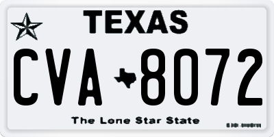 TX license plate CVA8072